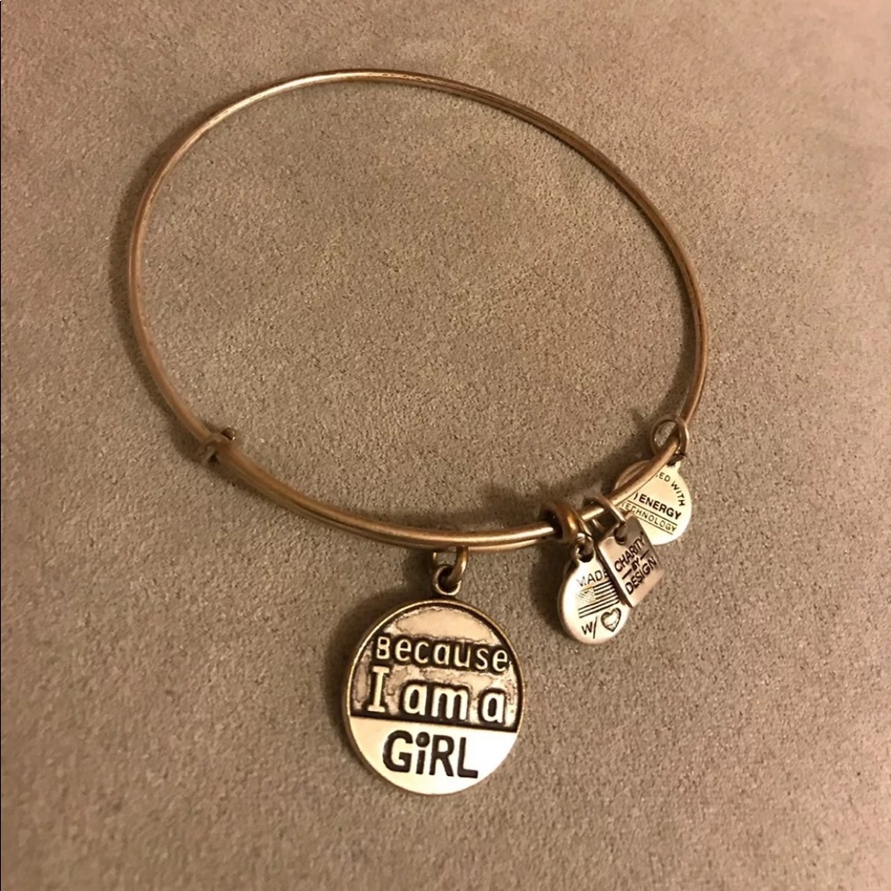 ALEX AND ANI BECAUSE IM A GIRL SILVER BANGLE